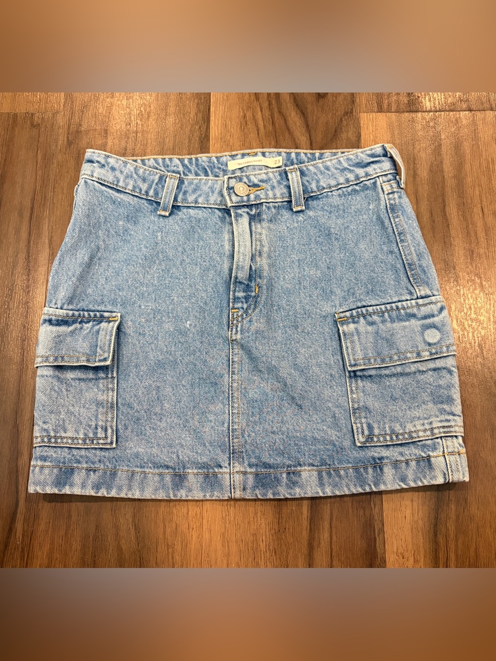 Levi's Light Blue Denim Cargo Mini Skirt